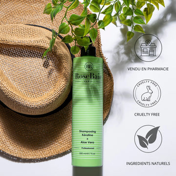 Shampoing sans sulfate – Kératine & Aloe Vera (RoseBaie)