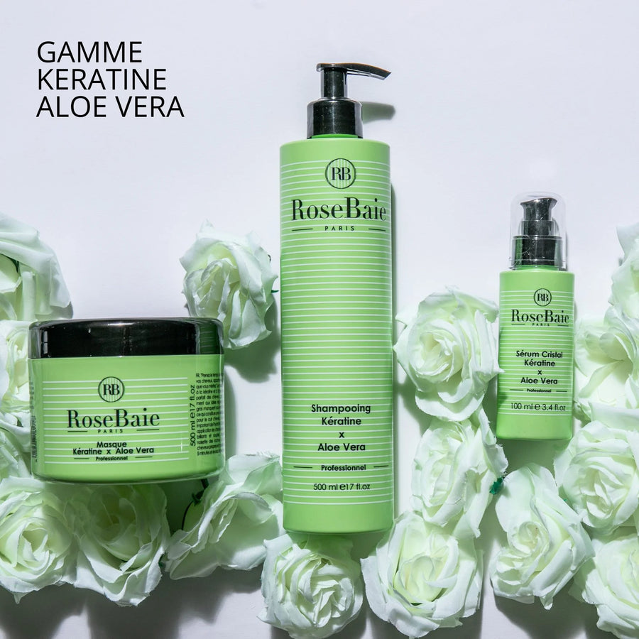 Shampoing sans sulfate – Kératine & Aloe Vera (RoseBaie)